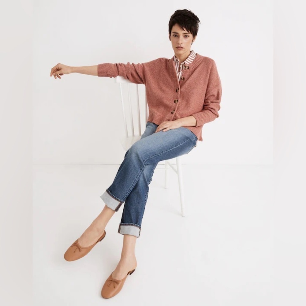 MADEWELL | Broadway Cardigan Sweater marled rose 
Sz small